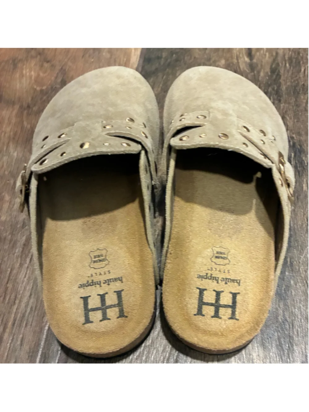 Haute Hippie Suede Clogs, girls Size 2, Taupe